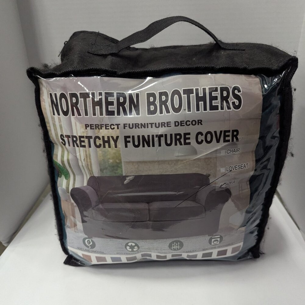 Northern Brothers Stretchy Loveseat Furniture Cover – Black Sofa Slipcover